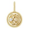 14K Yellow 2 mm Round Aquarius Accented Zodiac Charm/Pendant Mounting