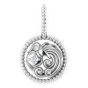 Sterling Silver 2 mm Round Aquarius Accented Zodiac Charm/Pendant Mounting