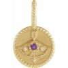 14K Yellow Natural Amethyst & .005 CTW Natural Diamond Sagittarius Charm/Pendant