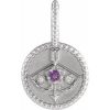 Platinum Natural Amethyst & .005 CTW Natural Diamond Sagittarius Charm/Pendant