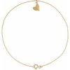 14K Yellow Heart 9″ Anklet