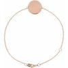 14K Rose Engravable Adjustable Disc 6 1/2-7 1/2″ Bracelet