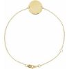 14K Yellow Engravable Adjustable Disc 6 1/2-7 1/2″ Bracelet