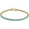 14K Yellow Natural Turquoise Line 7 1/2″ Bracelet