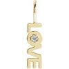 14K Yellow .03 CT Natural Diamond Love Charm/Pendant