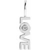 14K White .03 CT Natural Diamond Love Charm/Pendant