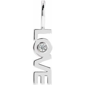 .03 Ct Natural Diamond Love Pendant