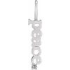 14K White Natural White Sapphire Peace Charm/Pendant