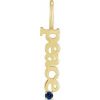 14K Yellow Natural Blue Sapphire Peace Charm/Pendant