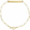 14K Yellow Engravable Bar 7″ Bracelet