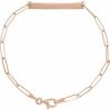 14K Rose Engravable Bar 7″ Bracelet