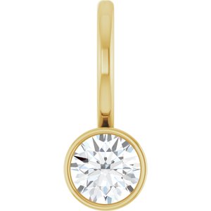 1/5 Ct Natural Diamond Solitaire Bezel-Set Charm Pendant