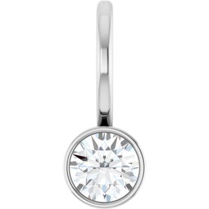 1/5 Ct Natural Diamond Solitaire Bezel-Set Charm Pendant