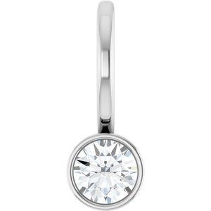 1/6 Ct Natural Diamond Solitaire Bezel-Set Charm Pendant