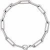 14K White 1 CTW Natural Diamond Link 7″ Bracelet