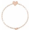 14K Rose Engravable Heart 7″ Bracelet