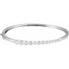 14K White 1 CTW Natural Diamond Journey Hinged Bangle 6 1/2″ Bracelet