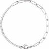 14K White 1 CTW Natural Diamond Line 7″ Bracelet