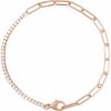 14K Rose 1 CTW Natural Diamond Line 7″ Bracelet