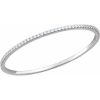 14K White 4 CTW Natural Diamond Stackable Bangle 8″ Bracelet