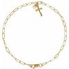 14K Yellow Accented Cross Charm 7″ Bracelet Mounting