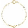 14K Yellow Accented  Heart 7″ Bracelet Mounting