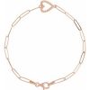 14K Rose Accented  Heart 7″ Bracelet Mounting