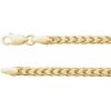 14K Yellow 3.4 mm Hollow Diamond-Cut Franco 8″ Chain