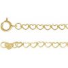 14K Yellow 2.5 mm Heart 16″ Chain