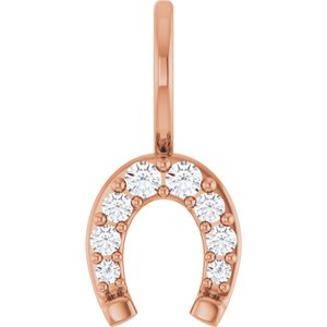 1/8 Ctw Natural Diamond Horseshoe Pendant