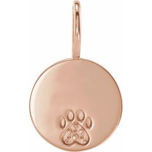 Engraved Paw Print Pendant Mounting