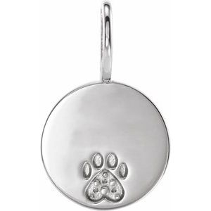 Engraved Paw Print Pendant Mounting