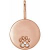 .01 Ctw Natural Diamond Engraved Paw Print Pendant