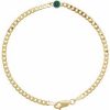 14K Yellow Lab-Grown Alexandrite Link 7″ Bracelet