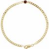 14K Yellow Natural Mozambique Garnet Link 7″ Bracelet