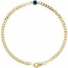 14K Yellow Lab-Grown Blue Sapphire Link 7″ Bracelet