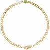 14K Yellow Natural Peridot Link 7″ Bracelet