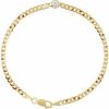 14K Yellow 1/5 CT Natural Diamond Link 7″ Bracelet