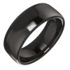 Zirconium 7 mm Comfort-Fit Standard Weight European-Style Band Size 10