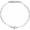 14K White Engravable Curved Bar 7″ Bracelet Mounting