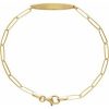 14K Yellow Engravable Curved Bar 7″ Bracelet Mounting