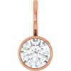 14K Rose 6 mm Round Solitaire Charm/Pendant Mounting