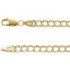 14K Yellow 4 mm Curb Charm 7″ Chain