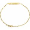 14K Yellow Adjustable Figaro Adjustable Identification 6-7″ Bracelet