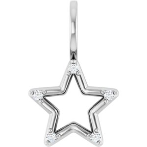 .03 Ctw Natural Diamond Accented Star Pendant