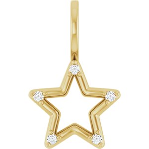 .03 Ctw Natural Diamond Accented Star Pendant