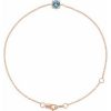 14K Rose Natural Aquamarine 6 1/2-7 1/2″ Bracelet