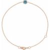 14K Rose Natural Blue Zircon  6 1/2-7-1/2″ Bracelet