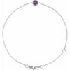 14K White Natural Amethyst  6 1/2-7-1/2″ Bracelet