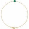 14K Yellow Lab-Grown Emerald  6 1/2-7-1/2″ Bracelet